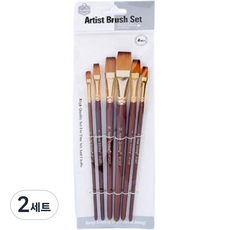 KeepSmiling Sitonic 方頭筆刷套組 棕色, 2套, 6種