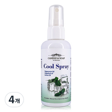 캔들앤솝 피부에 뿌리는 쿨스프레이 바디미스트 페퍼민트향, 100ml, 4개