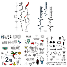 皇君通商 字母紋身貼紙 YF-006 007 X001 X002 X003, 混色, 2個