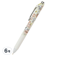 스누피 필기감 좋은 스누피 에너겔 볼펜 0.5mm, 혼합 색상, 6개