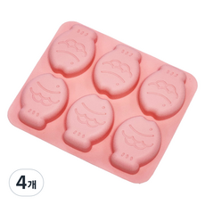 Bestom 鯛魚燒吊模 6格, 淡粉色, 4個