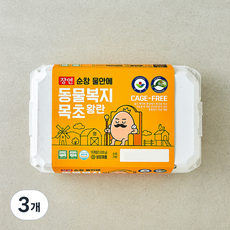 장연 순창 동물복지 인증 울안에 목초 왕란 1.02kg, 3개, 15구