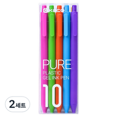 KaCO PURE SOFT 大容量彩色筆芯中性筆 0.5mm 10色套組, 2套, 混合色