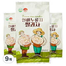 쌍지뜰 바삭 고소한 현미 누룽지 쌀과자, 100g, 9개