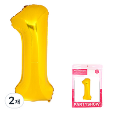 PARTYSHOW 數字 鋁箔氣球 大型 1, 金色, 2個