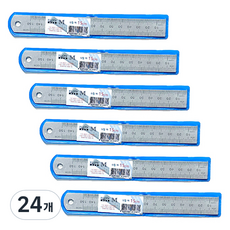 쁘띠팬시 스틸자 15cm, 혼합색상, 24개