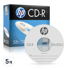 HP CD-R 52X 700MB 슬림 케이스 10p, 5개 5개
