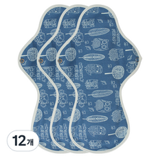 WIZLLY 布衛生棉 Tiny Navy, 夜用, 1入, 12個