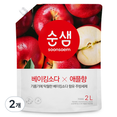 Soonsaem 小蘇打廚房洗潔精 蘋果香, 2L, 2個