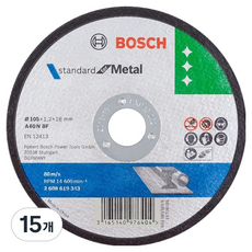 보쉬 4 343 절단석 금속 105mm 2608619343, 15개