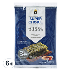 MANJUN 超級精選岩海苔片 3包入, 6袋, 60g
