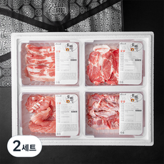 파머스팩 삼겹살 500g + 목살 500g + 갈매기살 500g + 등심꽃살 500g 모둠 구이 세트, 2세트