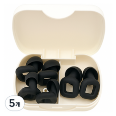 미소로운 소음방지 실리콘 귀마개 블랙, 5개, 6개입
