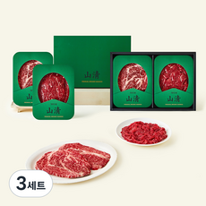 산청 유기농 인증 한우 1++등급 혼합 선물세트 (냉장), 800g, 3세트