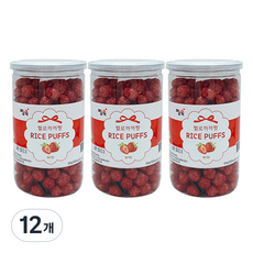 짱죽 헬로 까까짱 라이스 퍼프 아기 과자, 딸기, 12개, 50g