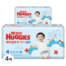 하기스 매직컴포트썸머 팬티형 기저귀 남여공용, 4단계, 208매
