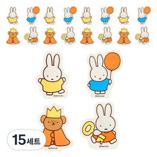 朝鮮文具 Miffy造型橡皮擦 4件組, 15套, 橘色, 藍色, 黃色, 熊