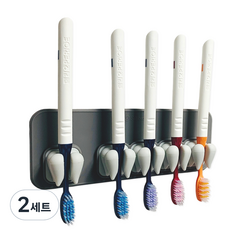 Silibath 一家5口牙刷架, 混色, 2組
