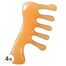 Celliving 全身頭皮按摩刮痧板 D型, 棕色, 4個