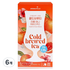 아로마빌 콜드브루티 자몽허니 히비스커스, 1.5g, 6개, 20개입