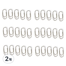 문구담 세련된 컬러 뚱클립 노멀 실버, 2개, 30개입