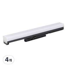 엘포스 LED TS-LINE 레일조명 블랙 8W 300mm, 전구색, 4개