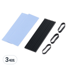 Coms M.2 SSD 散熱片 + 導熱墊 2入 + 橡膠束帶 3入 防熱套組 NVMe NGFF IH350, 黑色, 3套