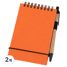 彩色便攜迷你筆記本 50張, 2個, 橘色