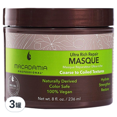 Macadamia Professional 瑪卡奇蹟油 超潤澤髮膜, 236ml, 3件