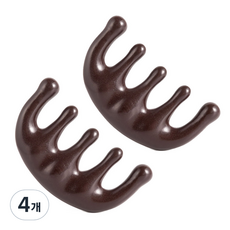 頭皮斜方肌刮痧按摩器, 4個, 棕色