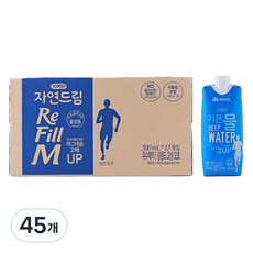 기픈물 자연드림 리필엠 종이팩 마그네슘 2배 해양심층수, 500ml, 45개