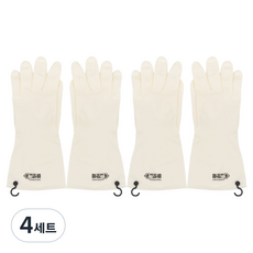 Clean Trouble Shooter 耐用持久掛鉤式丁腈橡膠手套 雙手可用套組, 象牙白, 大(L), 4套