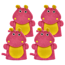 兒童動物搓澡手套, 小河馬 粉色, 1雙, 4雙