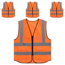 口袋型安全反光背心, 螢光橘, 4個