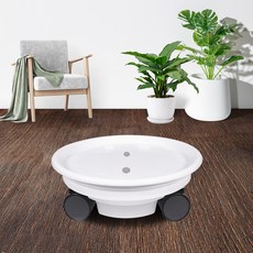 可拆卸圓形花盆架, 白色, 1個