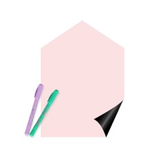 roomi reve 孩童磁鐵黑板壁紙+彩色畫筆組 2入, 黑板（糖霜粉色）、彩色鉛筆（隨機發貨）