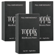 TOppiK 增髮纖維 12g, 白色 WHITE, 3瓶