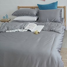 詠聖 素面文青300織100%TENCELTM純天絲TM床包枕套 - 60支紗高織, 星辰灰, 床包尺寸180 x 210cm + 枕套尺寸 45 x 75cm, 床包 + 枕套2件