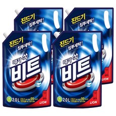 Beat 除蟎洗衣精補充包 一般洗衣機專用, 2L, 4包