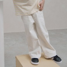 ROANJANE 兒童牛奶色捲邊牛仔褲