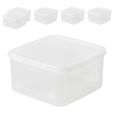 NAKAYA At Home 方形排水過濾器 T 型容器, 6 個容器 + 6 個蓋子, 6入