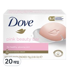 도브 뷰티바 비누 핑크, 75g, 20개입