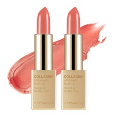 THE FACE SHOP 菲詩小舖 膠原蛋白安瓶口紅, 08 活力珊瑚, 3.5g, 2個