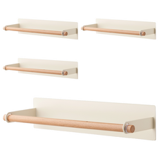 let's cook 樂司廚品 小鐵磁吸紙巾架，廚房用，磁鐵+鐵材質, 白色 + 原木色, 4個