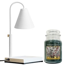 YANKEE CANDLE 計時型高度可調整融蠟燈+蠟燭組 L號 桉樹款, 白色（暖色）