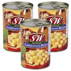 에스앤더블유 병아리콩 통조림, 400g, 3개