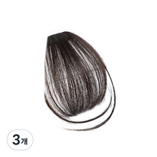 GABAL WITH 人造髮鬢角款瀏海假髮, 黑色, 3個