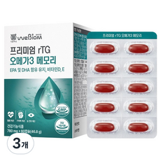 위바이옴 정품 프리미엄 rTG 오메가3 메모리, 60정, 3개