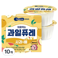 베베쿡 처음먹는 과일퓨레, 사과/배, 80g, 10개