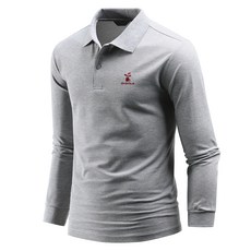 DAKUANG 男款刺繡圖案高爾夫長袖POLO衫 E06JKA_JL4054